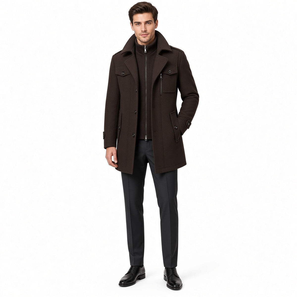Men's Premium Winter Coat with Elevated Collar and Functional Pockets - 4 - London-stylehouse.com