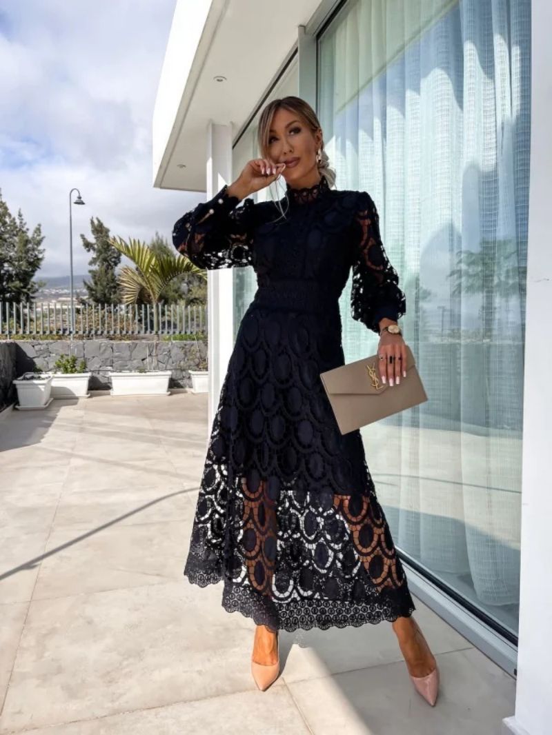 Evening Dress for Women with Elegant Long Sleeves and Flattering A-Line Cut - 1 - London-stylehouse.com
