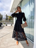 Evening Dress for Women with Elegant Long Sleeves and Flattering A-Line Cut - 1 - London-stylehouse.com