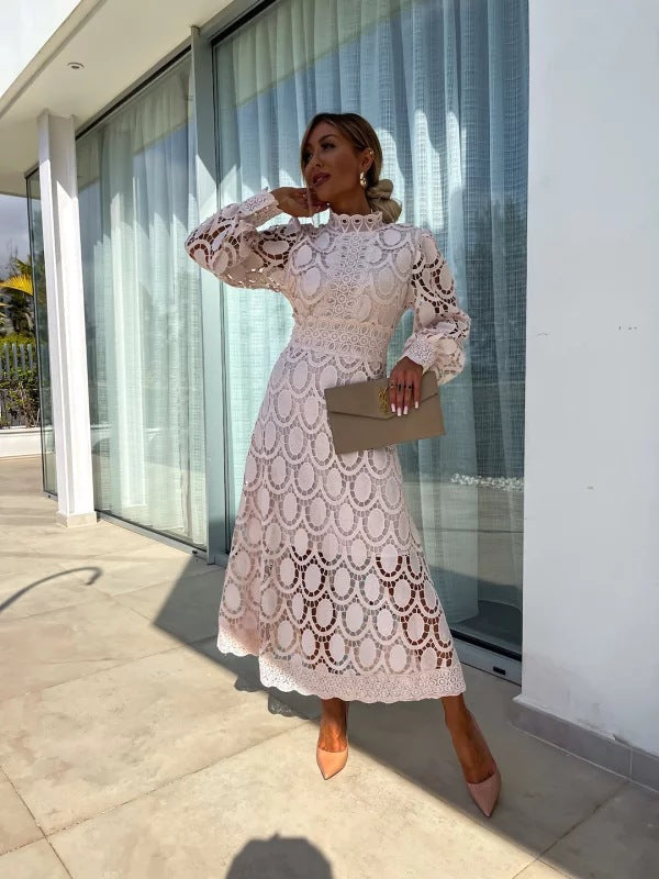 Evening Dress for Women with Elegant Long Sleeves and Flattering A-Line Cut - 3 - London-stylehouse.com
