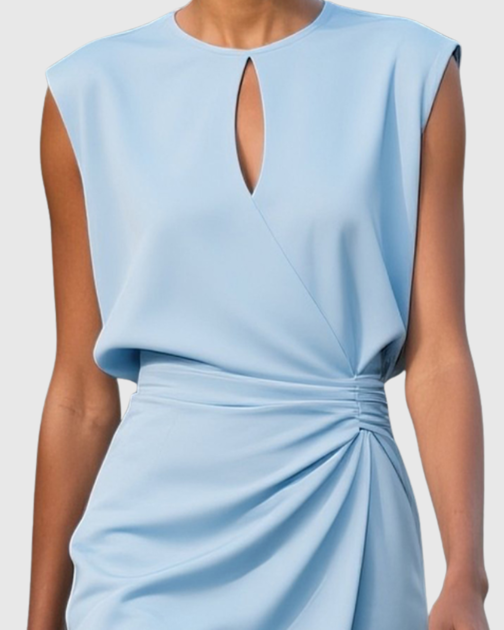 Knee-Length Women's Dress with Fitted Silhouette and Keyhole Detail - 5 - London-stylehouse.com