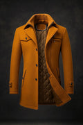 Men's Jacket with Double Collar and Quilted Inner Lining - 1 - London-stylehouse.com