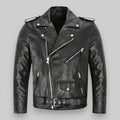 Biker Jacket Women's Fitted Design with Asymmetrical Zip and Pockets - 1 - London-stylehouse.com