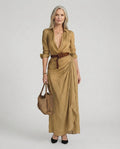 Maxi Dress for Women with Wrap Silhouette and V-Neck - 1 - London-stylehouse.com