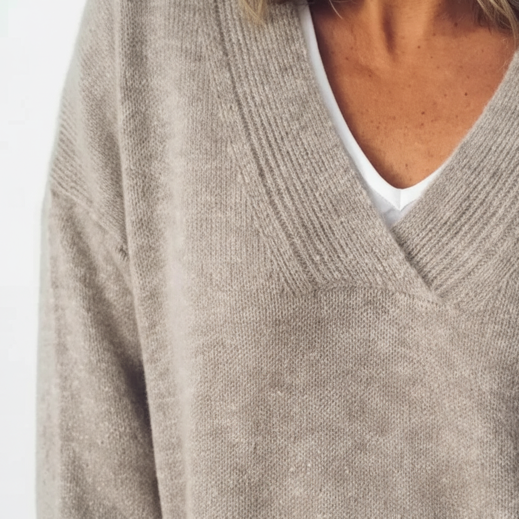 Chic Women's Pullover with Relaxed Fit and V-Neck - 3 - London-stylehouse.com