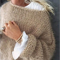Women's Oversized Pullover – Off-Shoulder Style with Relaxed Fit - 1 - London-stylehouse.com