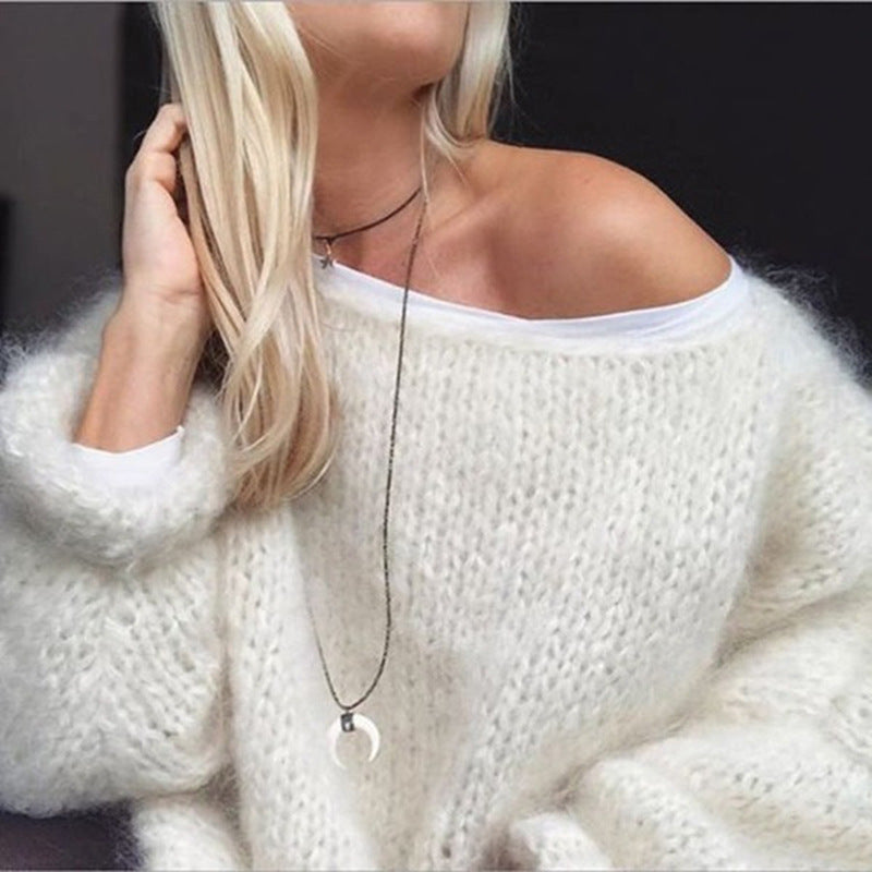 Women's Oversized Pullover – Off-Shoulder Style with Relaxed Fit - 2 - London-stylehouse.com