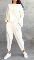 Casual Women's Two-Piece Outfit with Relaxed Fit and Long Sleeves - 1 - London-stylehouse.com
