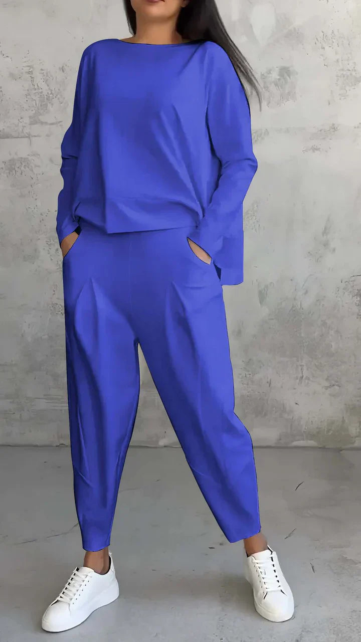 Casual Women's Two-Piece Outfit with Relaxed Fit and Long Sleeves - 3 - London-stylehouse.com