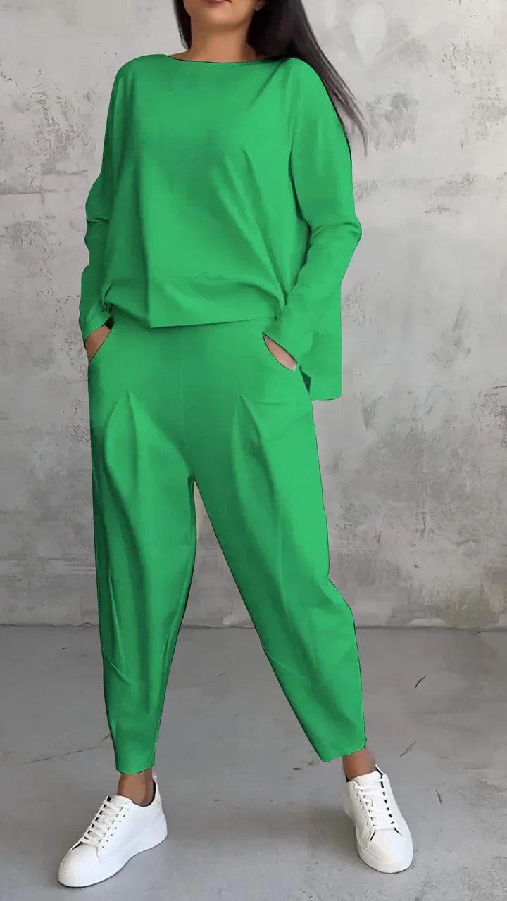 Casual Women's Two-Piece Outfit with Relaxed Fit and Long Sleeves - 4 - London-stylehouse.com