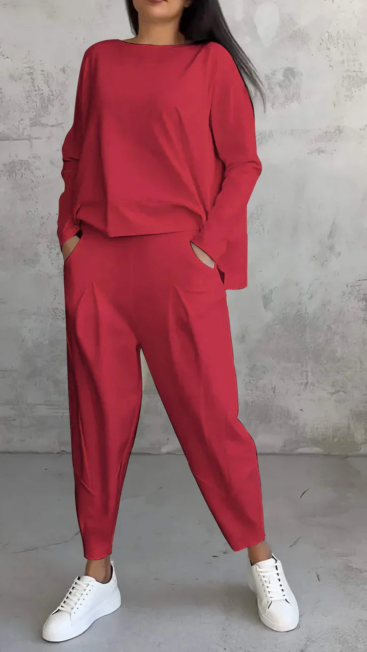 Casual Women's Two-Piece Outfit with Relaxed Fit and Long Sleeves - 6 - London-stylehouse.com