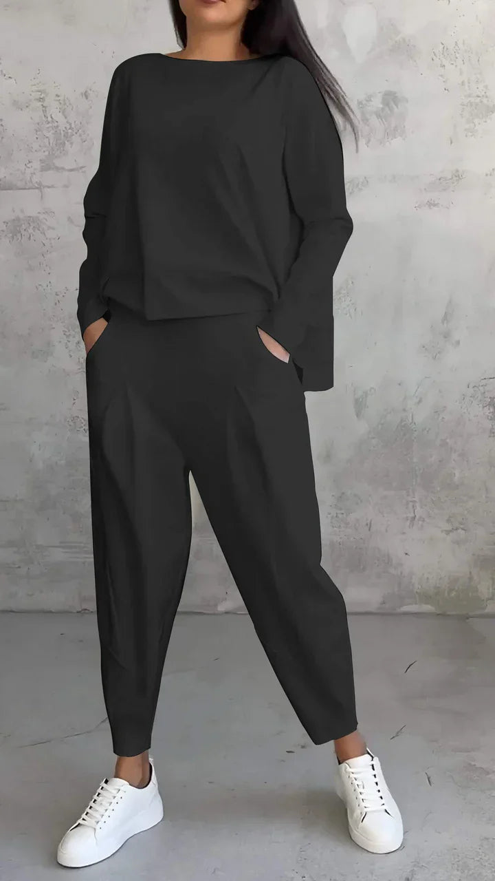 Casual Women's Two-Piece Outfit with Relaxed Fit and Long Sleeves - 7 - London-stylehouse.com