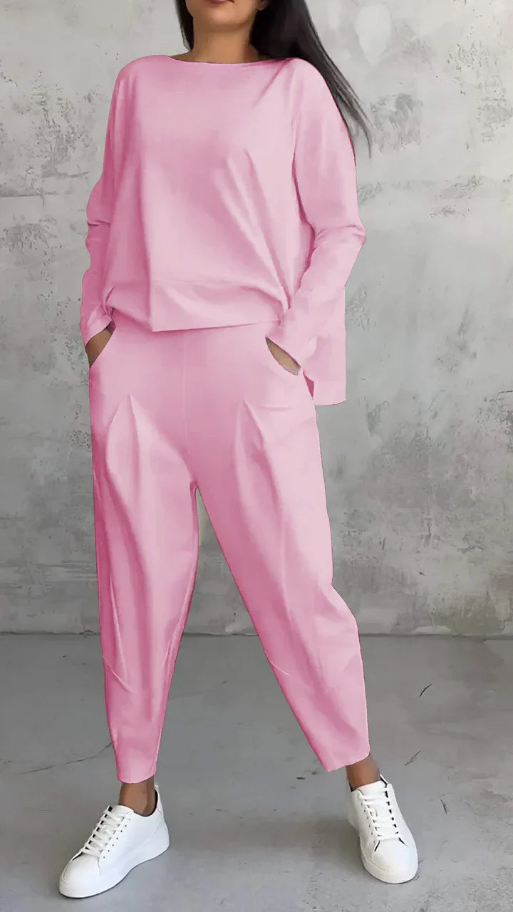 Casual Women's Two-Piece Outfit with Relaxed Fit and Long Sleeves - 8 - London-stylehouse.com