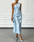 Cocktail Dress Women's Asymmetric One-Shoulder Cut with Draped Design - 1 - London-stylehouse.com