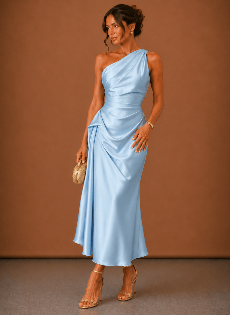 Evening Dress Women One-Shoulder Cut with Draped Detail - 1 - London-stylehouse.com