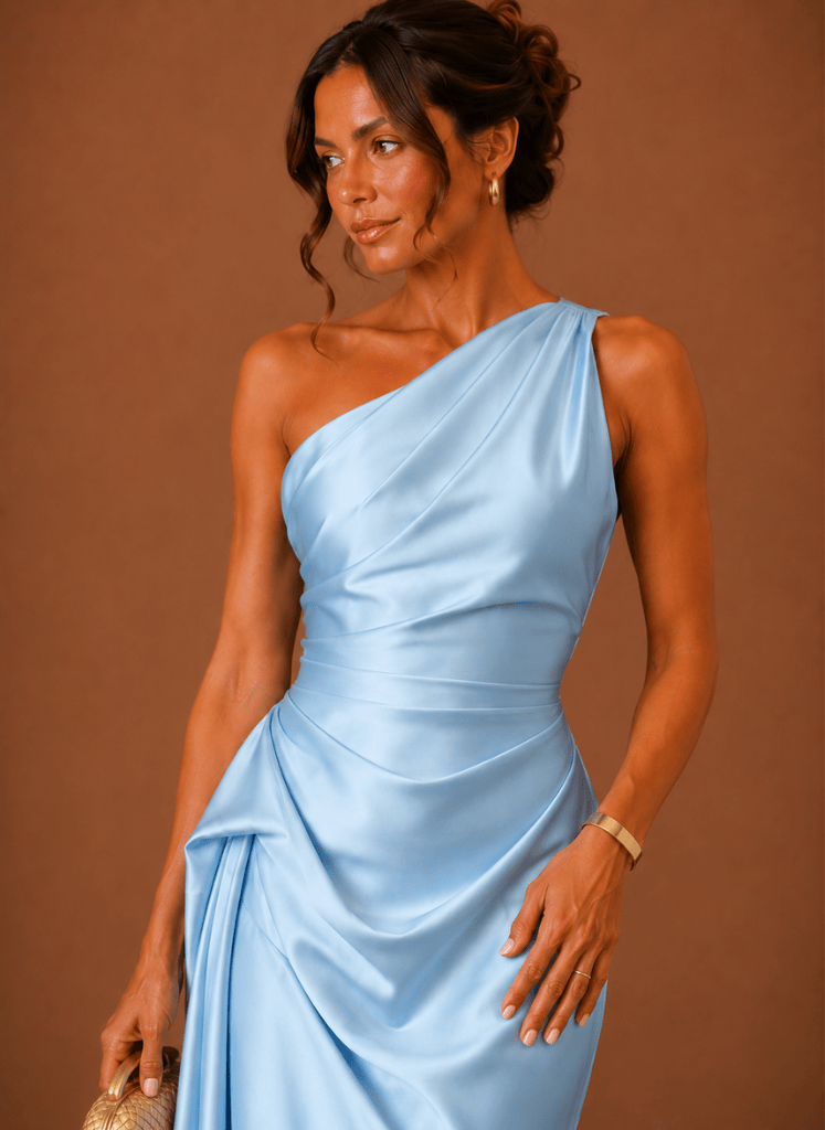 Evening Dress Women One-Shoulder Cut with Draped Detail - 2 - London-stylehouse.com