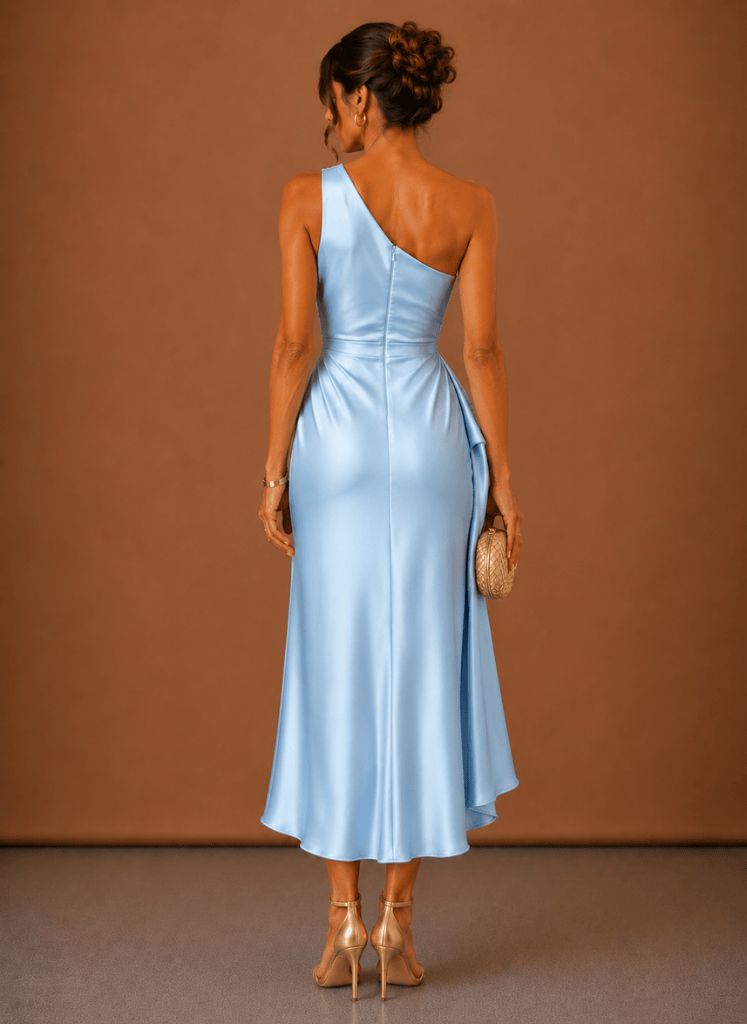Evening Dress Women One-Shoulder Cut with Draped Detail - 3 - London-stylehouse.com