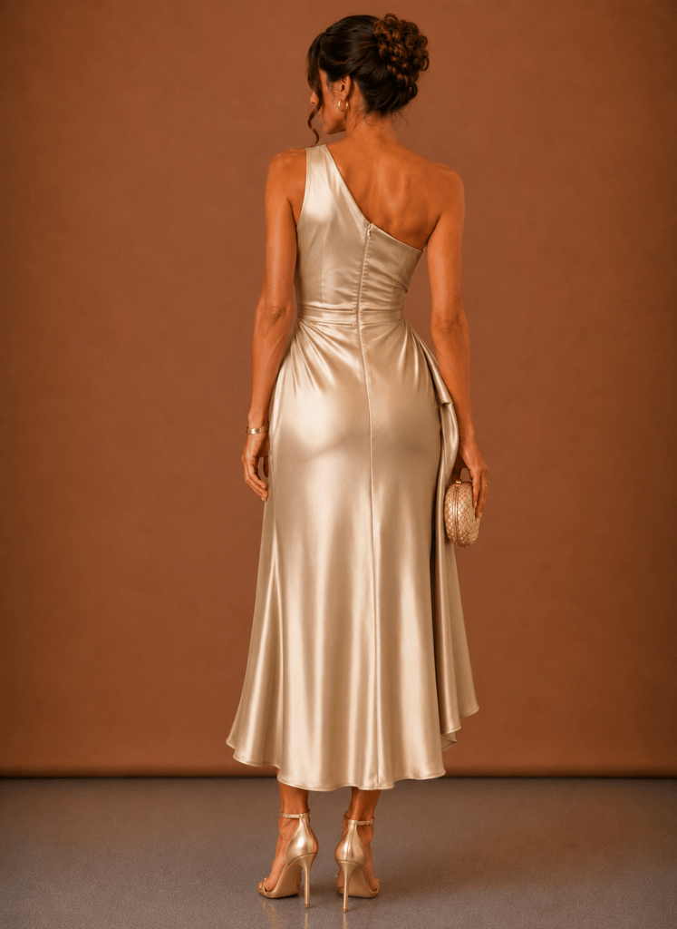 Evening Dress Women One-Shoulder Cut with Draped Detail - 6 - London-stylehouse.com