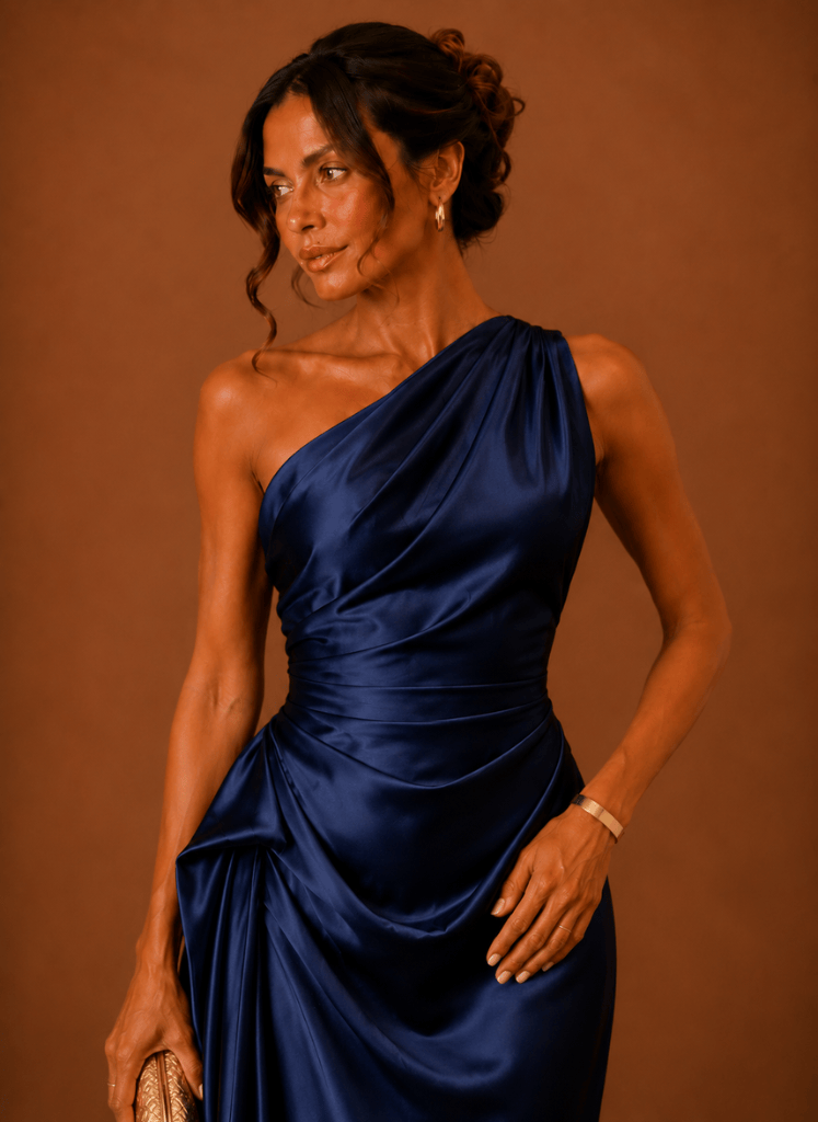 Evening Dress Women One-Shoulder Cut with Draped Detail - 7 - London-stylehouse.com