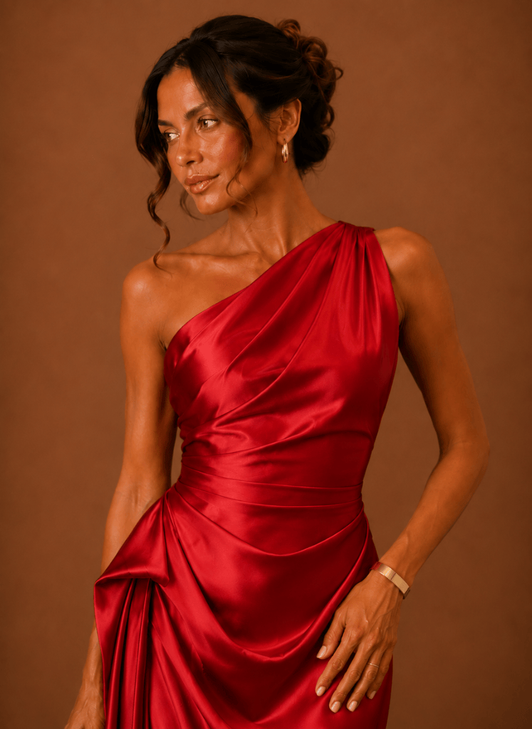 Evening Dress Women One-Shoulder Cut with Draped Detail - 9 - London-stylehouse.com