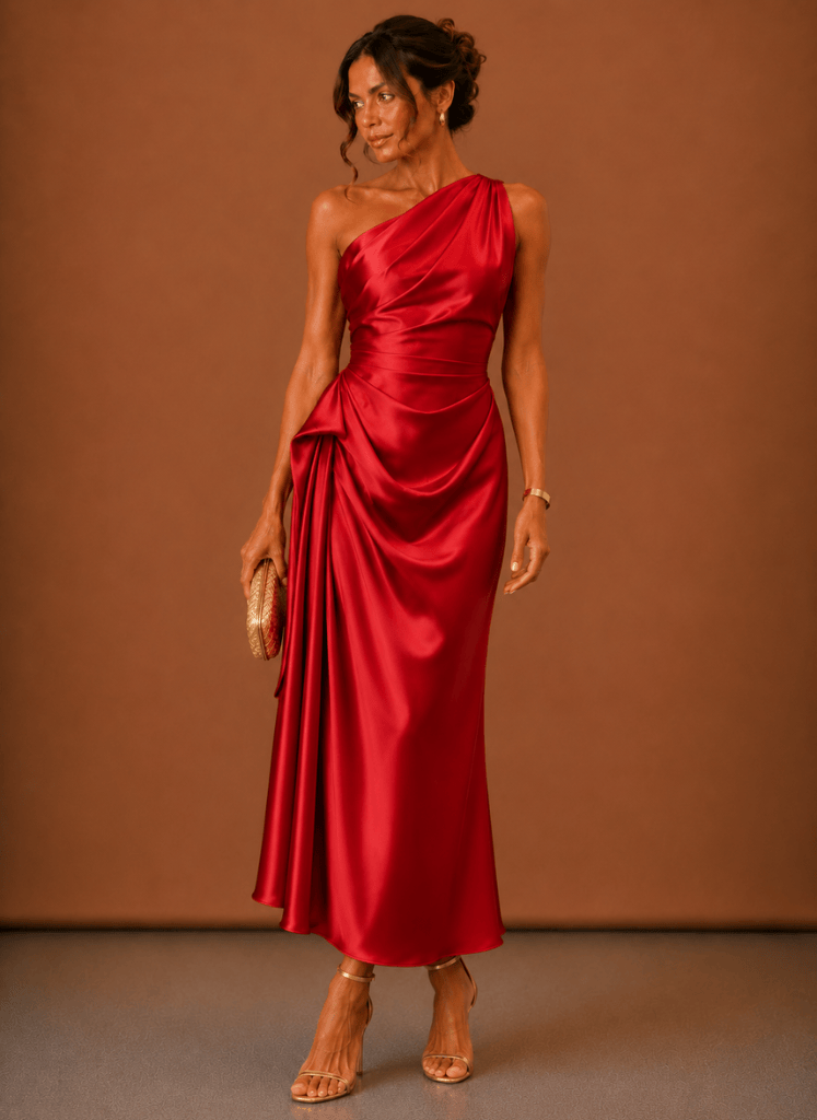 Evening Dress Women One-Shoulder Cut with Draped Detail - 13 - London-stylehouse.com