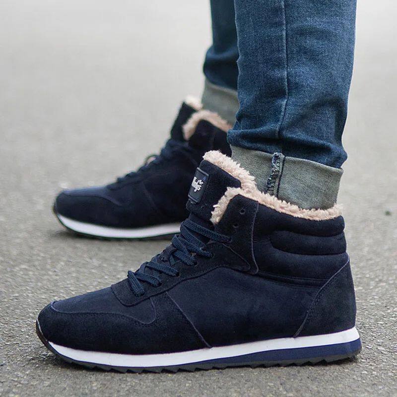 Women's Casual High-Top Trainers with Faux Fur Lining - 3 - London-stylehouse.com