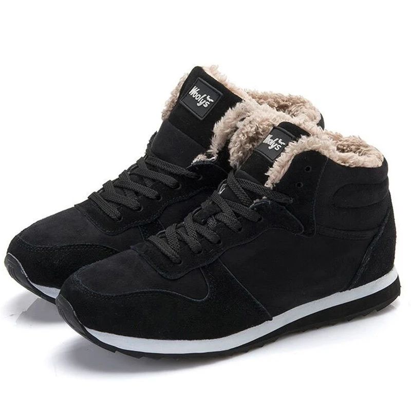 Women's Casual High-Top Trainers with Faux Fur Lining - 5 - London-stylehouse.com