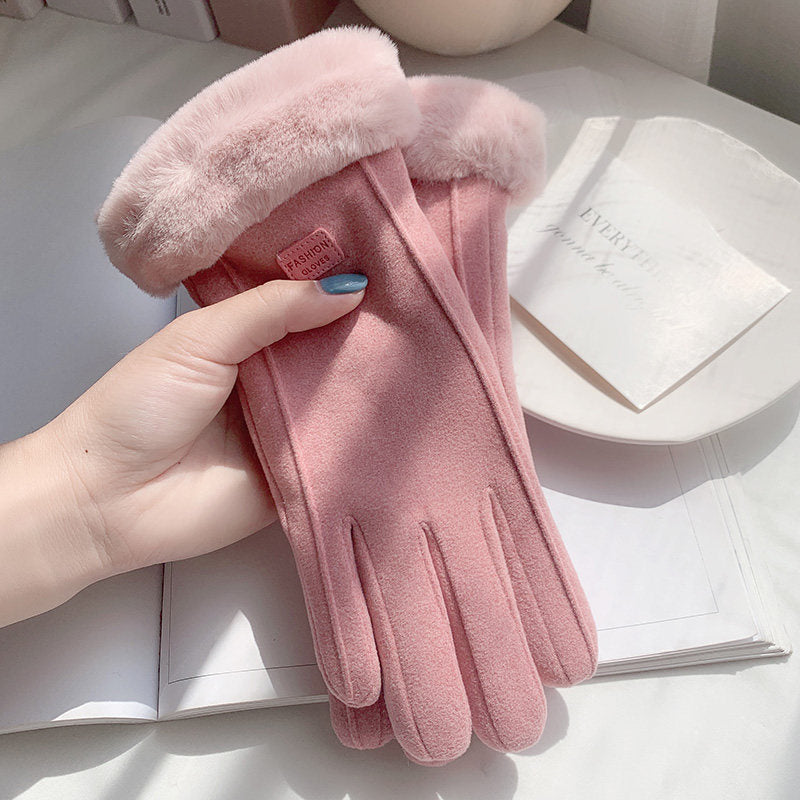 Women's Gloves with Faux Fur Trim - 4 - London-stylehouse.com