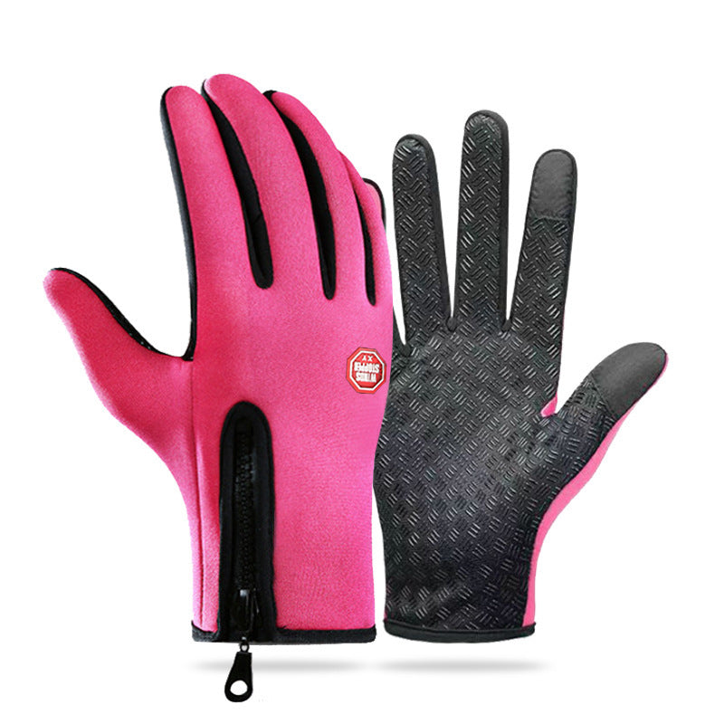 Ladies' Fingerless Gloves with Grip and Zip Closure - 4 - London-stylehouse.com