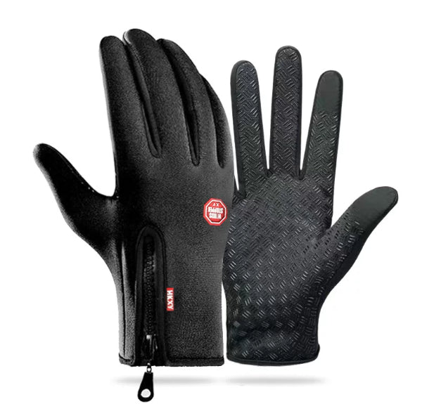 Ladies' Fingerless Gloves with Grip and Zip Closure - 7 - London-stylehouse.com