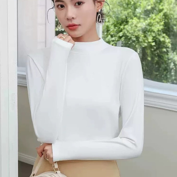 Women’s Long Sleeve Turtleneck Sweater with Tailored Fit - 1 - London-stylehouse.com