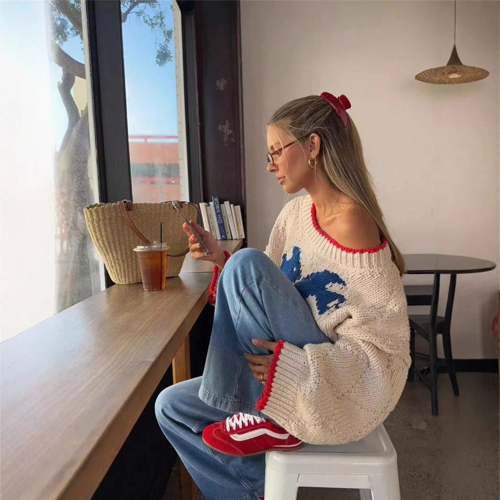 Chunky Knit Women's Pullover with Oversized Fit and Bold Design - 5 - London-stylehouse.com