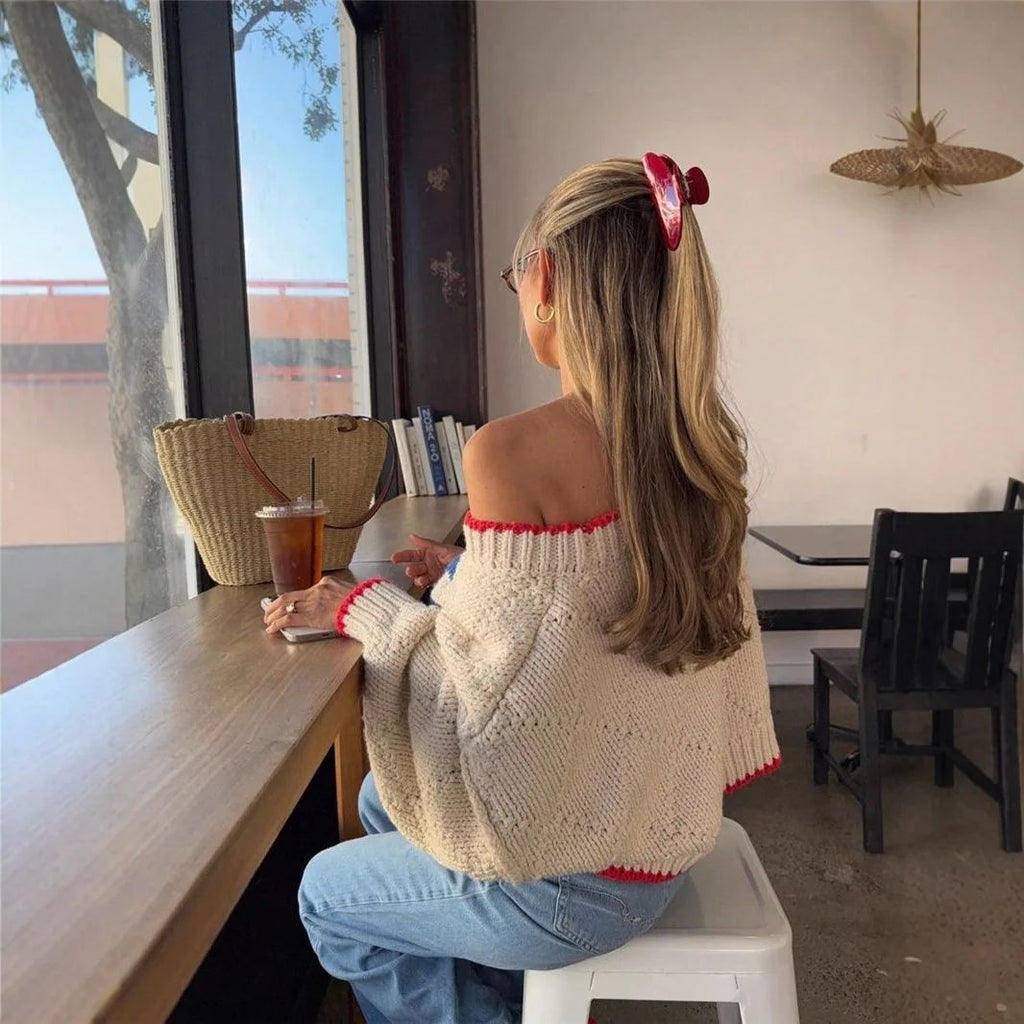 Chunky Knit Women's Pullover with Oversized Fit and Bold Design - 6 - London-stylehouse.com
