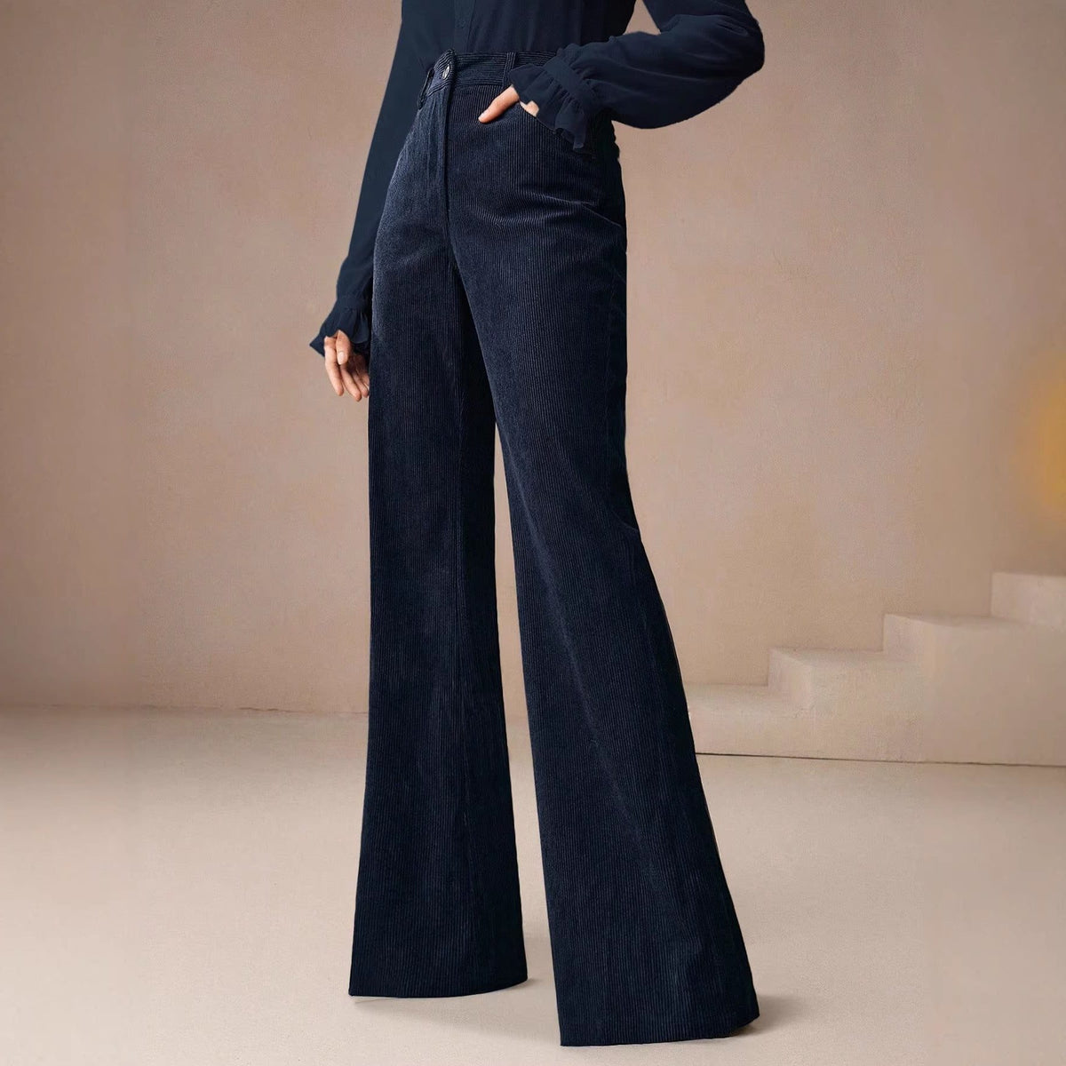 Wide Leg Trousers for Women with High-Waisted Fit - 2 - London-stylehouse.com