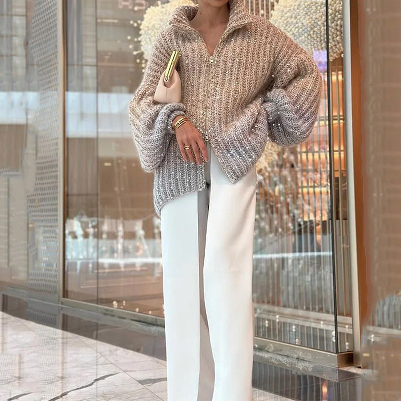 Women's Cardigan with Relaxed Fit and Elegant Design - 7 - London-stylehouse.com