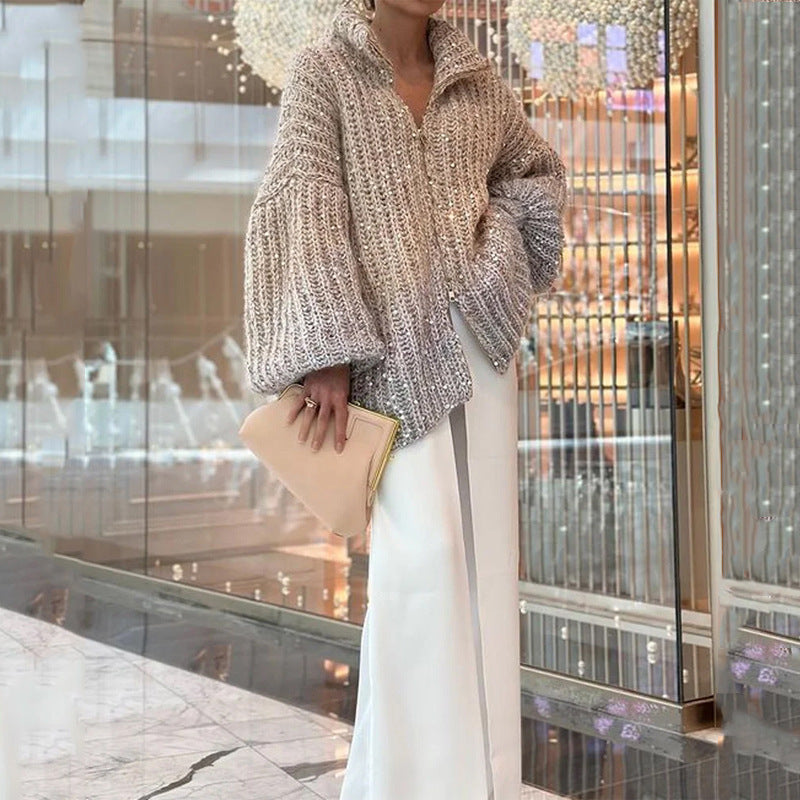 Women's Cardigan with Relaxed Fit and Elegant Design - 9 - London-stylehouse.com