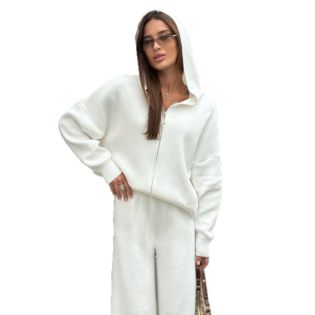 Lounge Set Women's Relaxed Fit with Hood and Zip - 3 - London-stylehouse.com