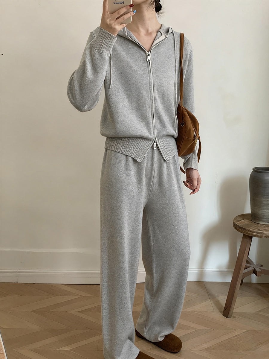 Lounge Set Women's Relaxed Fit with Hood and Zip - 4 - London-stylehouse.com