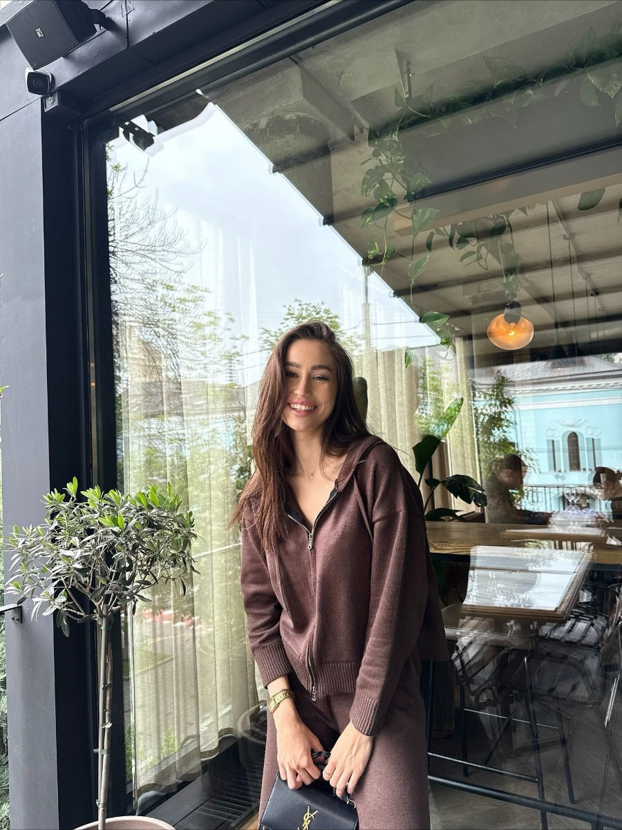 Lounge Set Women's Relaxed Fit with Hood and Zip - 9 - London-stylehouse.com
