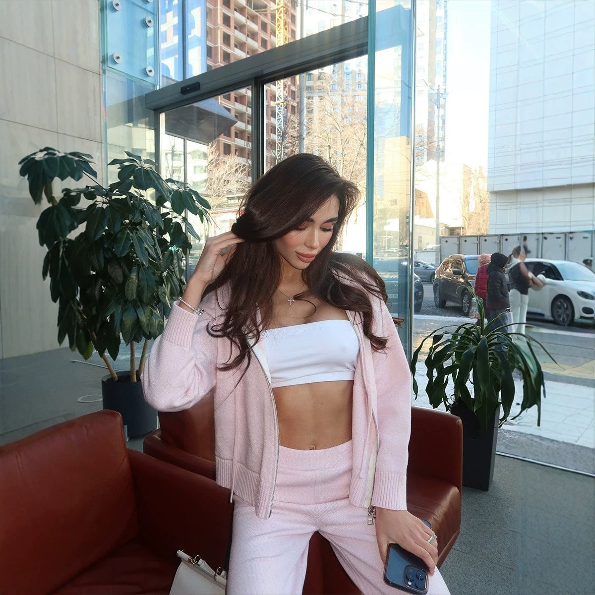 Lounge Set Women's Relaxed Fit with Hood and Zip - 10 - London-stylehouse.com