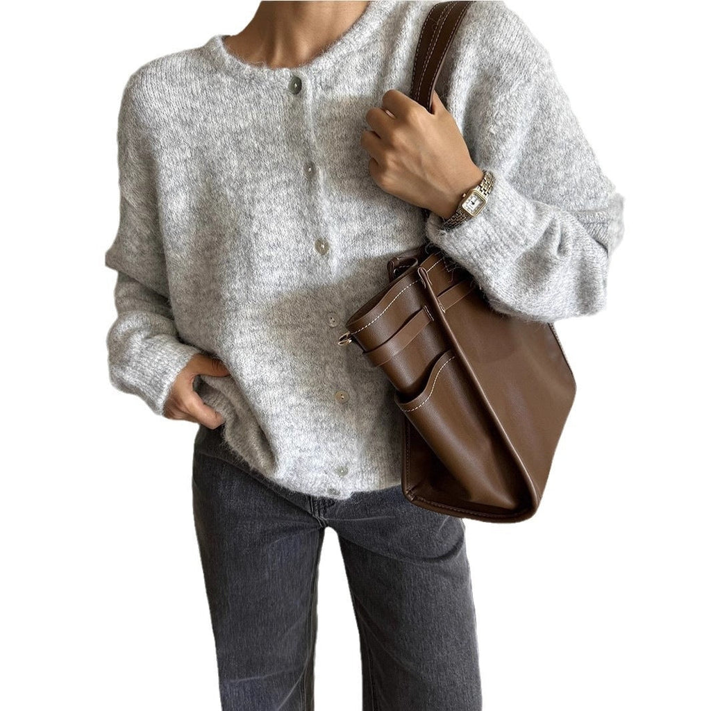 Cardigan Women’s Button-Up Relaxed Fit in Red - 3 - London-stylehouse.com