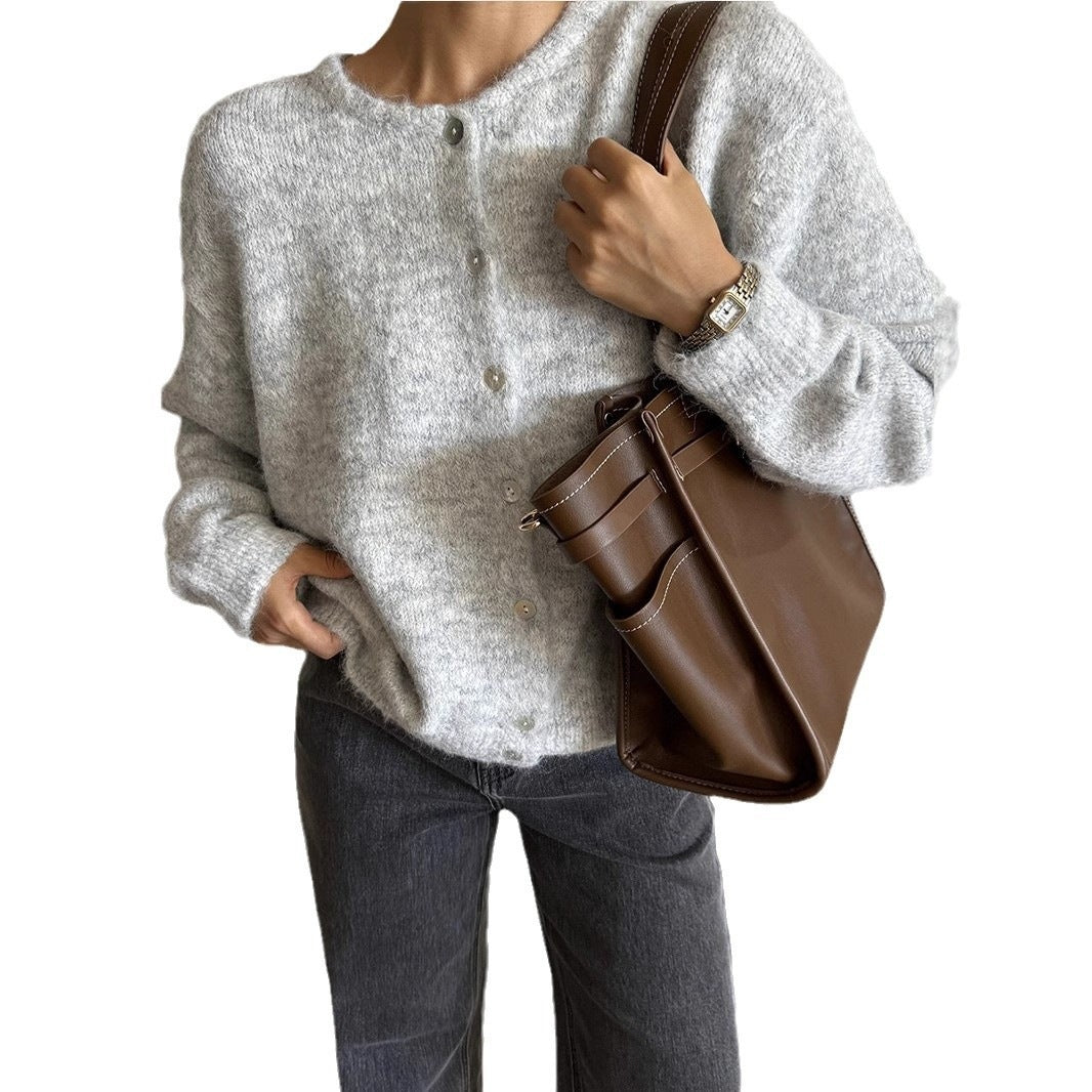 Cardigan Women’s Button-Up Relaxed Fit in Red - 3 - London-stylehouse.com