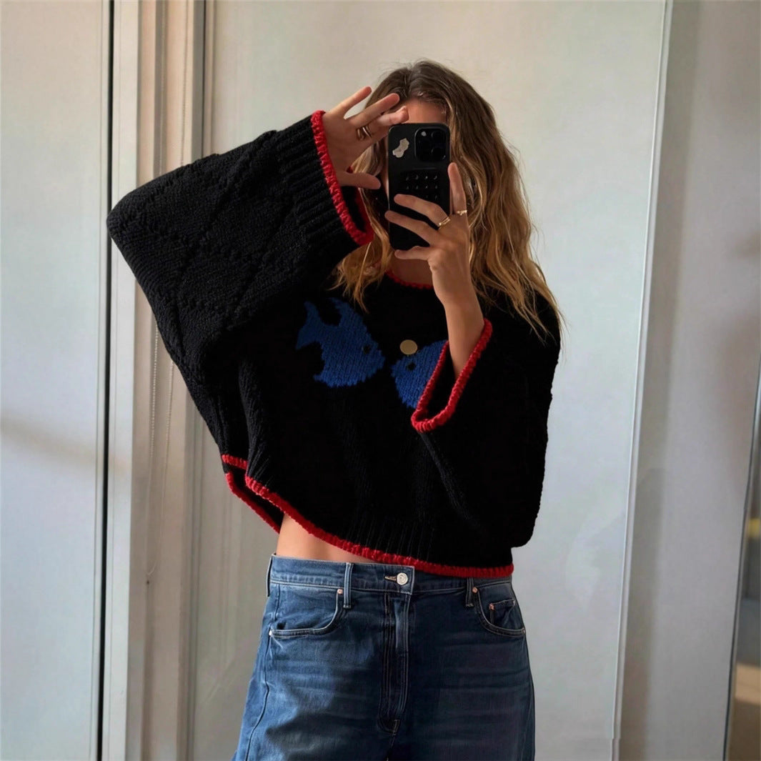 Casual Women's Sweater with Relaxed Fit and Colourful Detail - 4 - London-stylehouse.com