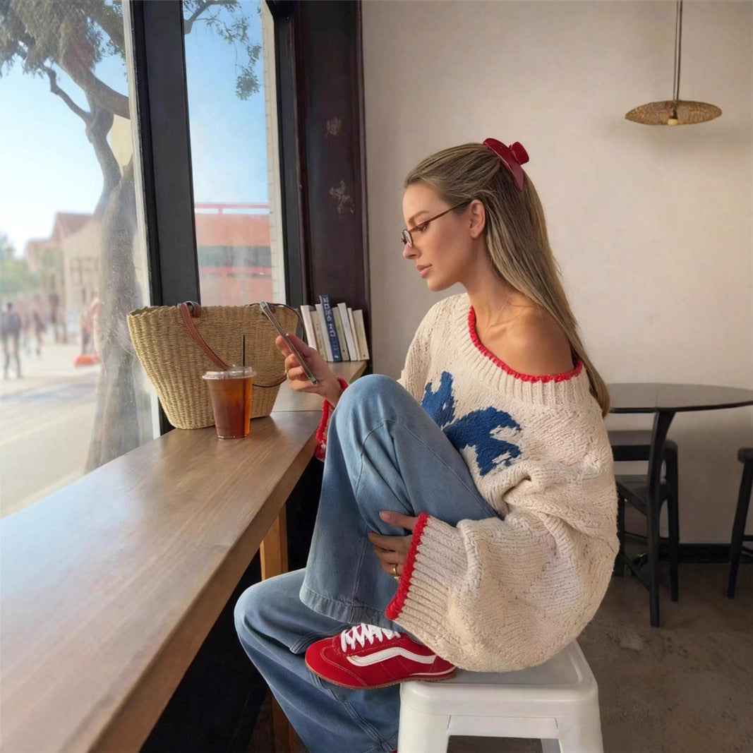 Casual Women's Sweater with Relaxed Fit and Colourful Detail - 6 - London-stylehouse.com