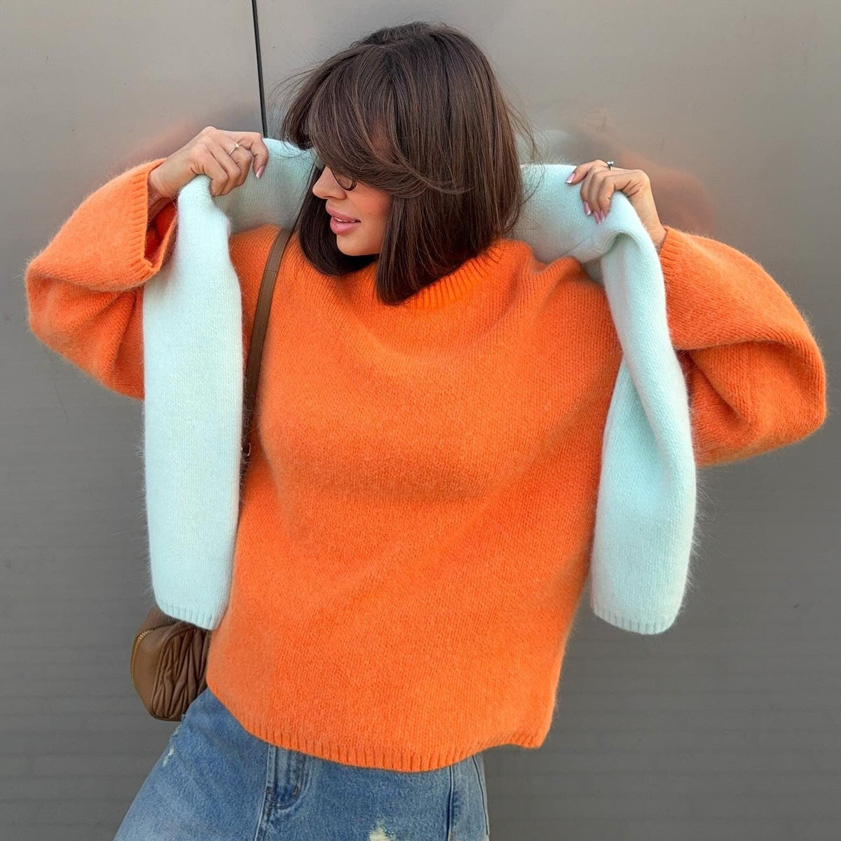 Pullover Women's Relaxed Fit Round Neck with Long Sleeves - 8 - London-stylehouse.com