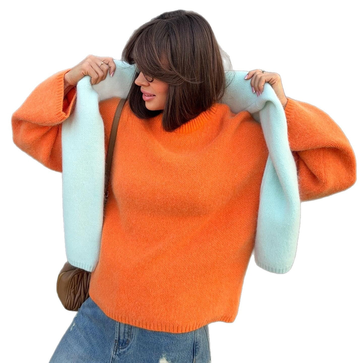 Pullover Women's Relaxed Fit Round Neck with Long Sleeves - 9 - London-stylehouse.com
