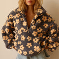 Hooded Women's Pullover with Floral Print and Zip Detail - 6 - London-stylehouse.com