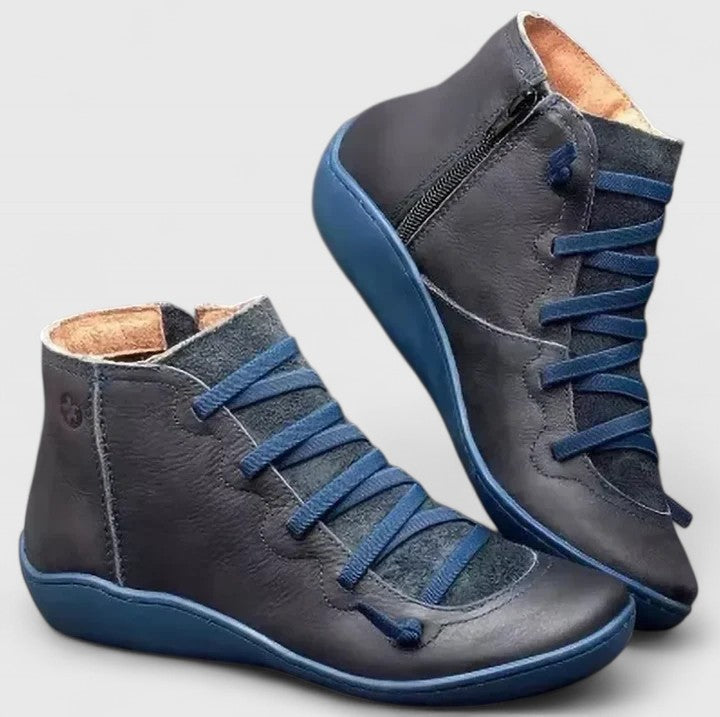 Women's Ankle Boots with Lace-Up Design and Zip Fastening - 2 - London-stylehouse.com