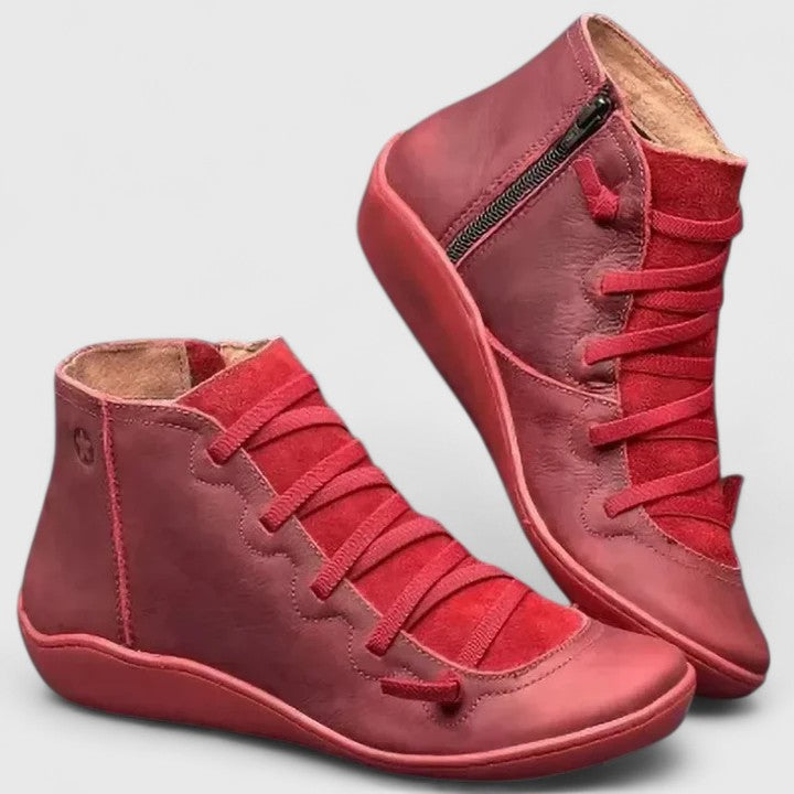 Women's Ankle Boots with Lace-Up Design and Zip Fastening - 4 - London-stylehouse.com