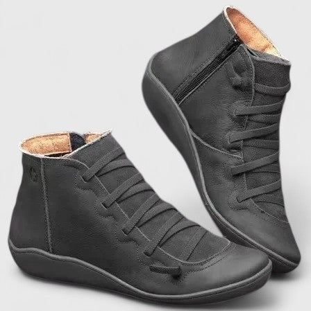 Women's Ankle Boots with Lace-Up Design and Zip Fastening - 5 - London-stylehouse.com